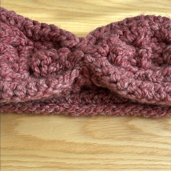 Handcrafted Knit Headband in Antique Rose, super soft - Picture 4 of 6